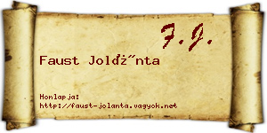 Faust Jolánta névjegykártya